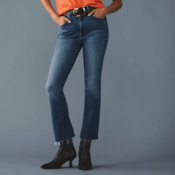 MOTHER The Hustler High-Rise Ankle-Fray Jeans In GRASPING AT STRAWS - Picture 1 of 11